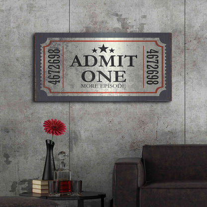 Luxe Metal Art 'Admit One' by JJ Brando, Metal Wall Art,48x24