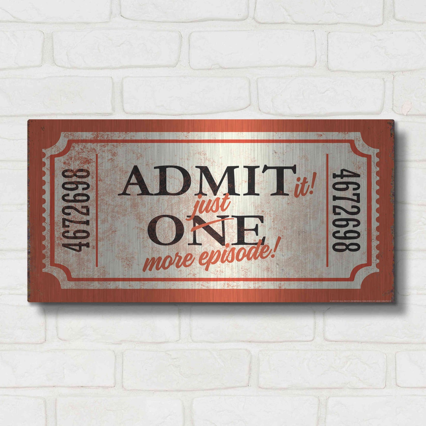 Luxe Metal Art 'Just One More' by JJ Brando, Metal Wall Art,24x12