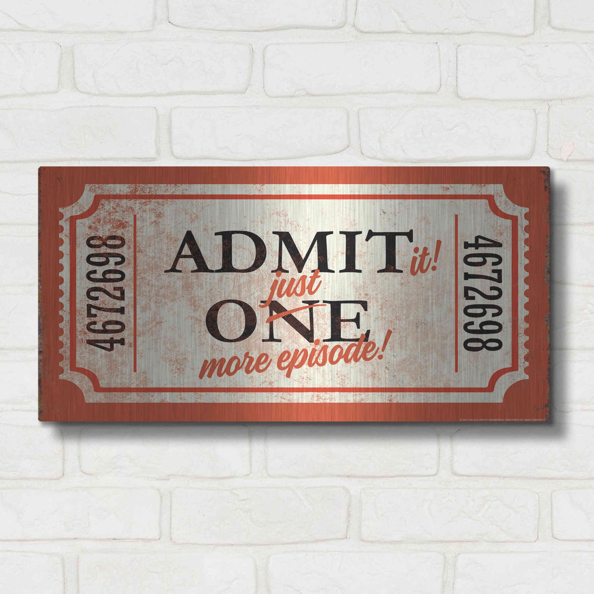 Luxe Metal Art 'Just One More' by JJ Brando, Metal Wall Art,24x12