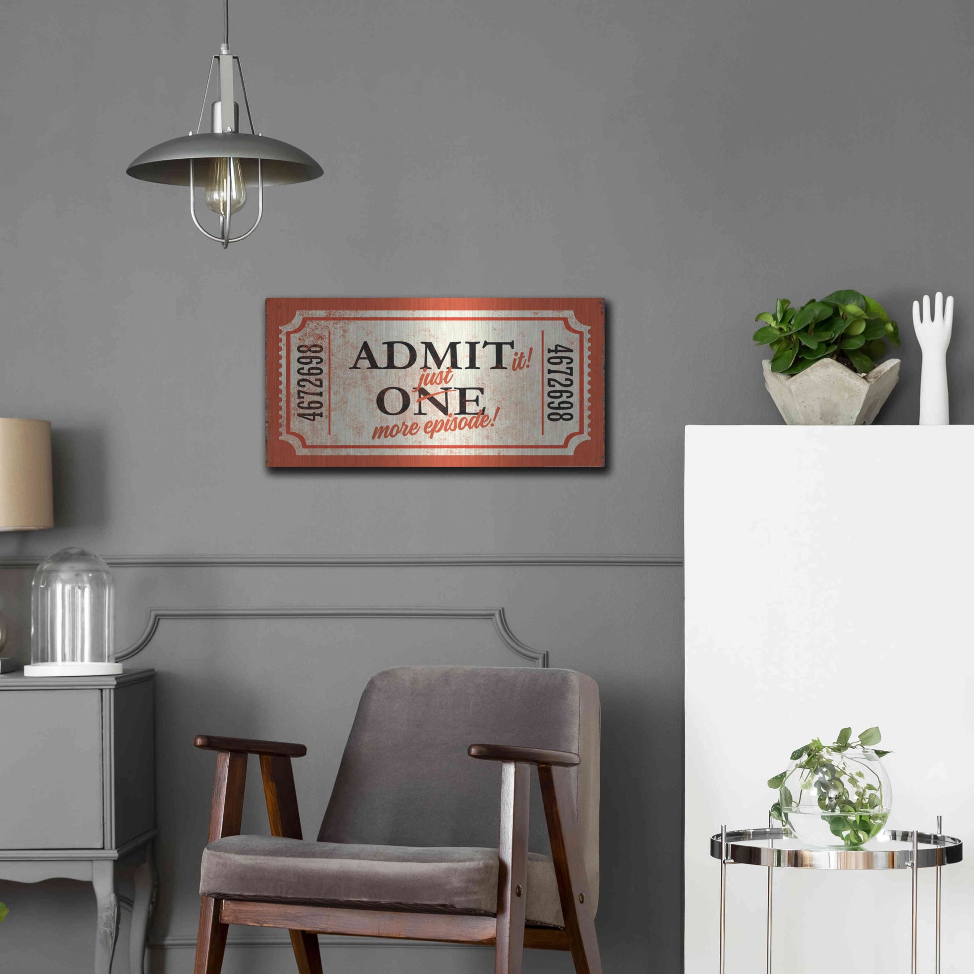 Luxe Metal Art 'Just One More' by JJ Brando, Metal Wall Art,24x12