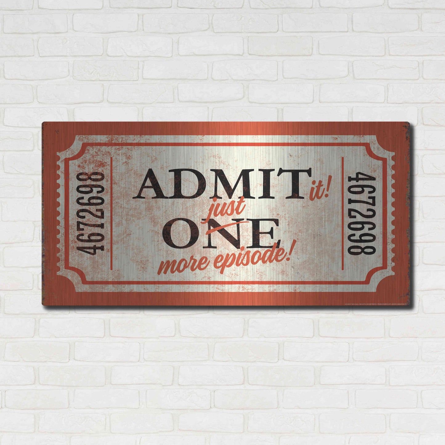 Luxe Metal Art 'Just One More' by JJ Brando, Metal Wall Art,48x24