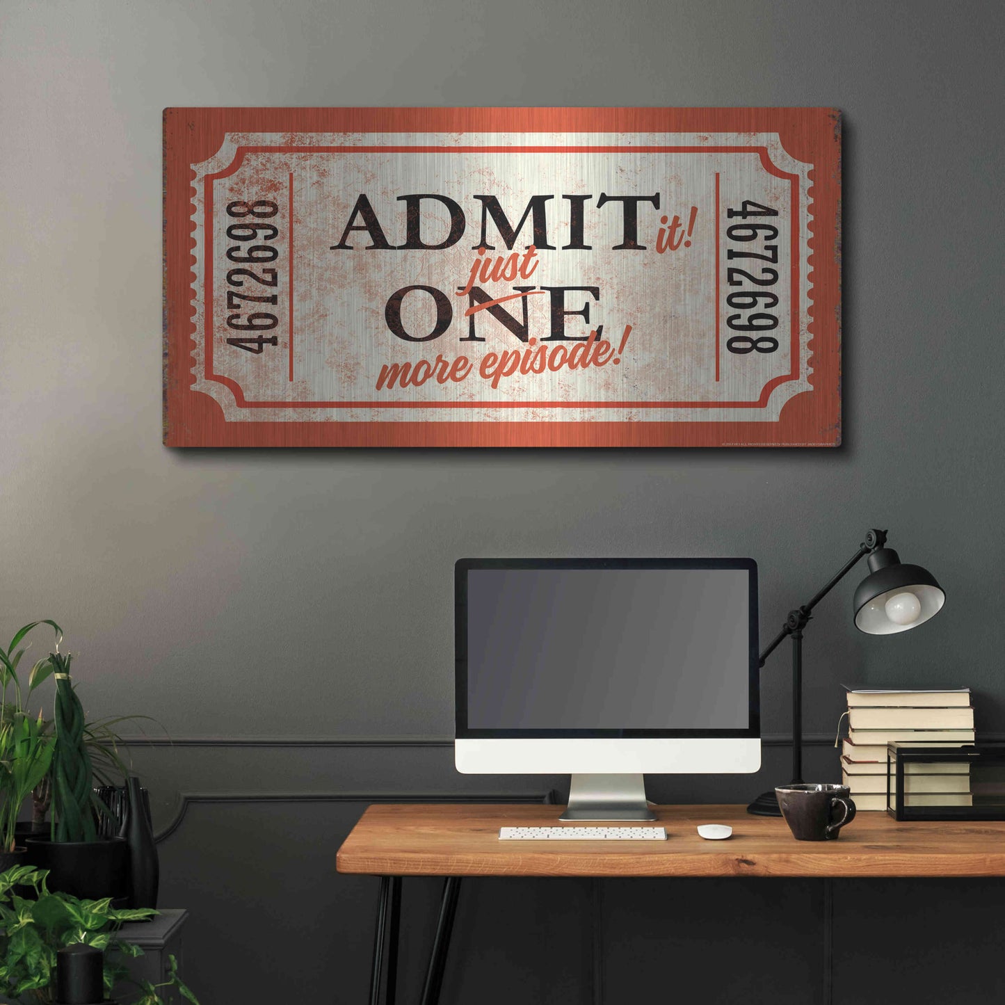 Luxe Metal Art 'Just One More' by JJ Brando, Metal Wall Art,48x24