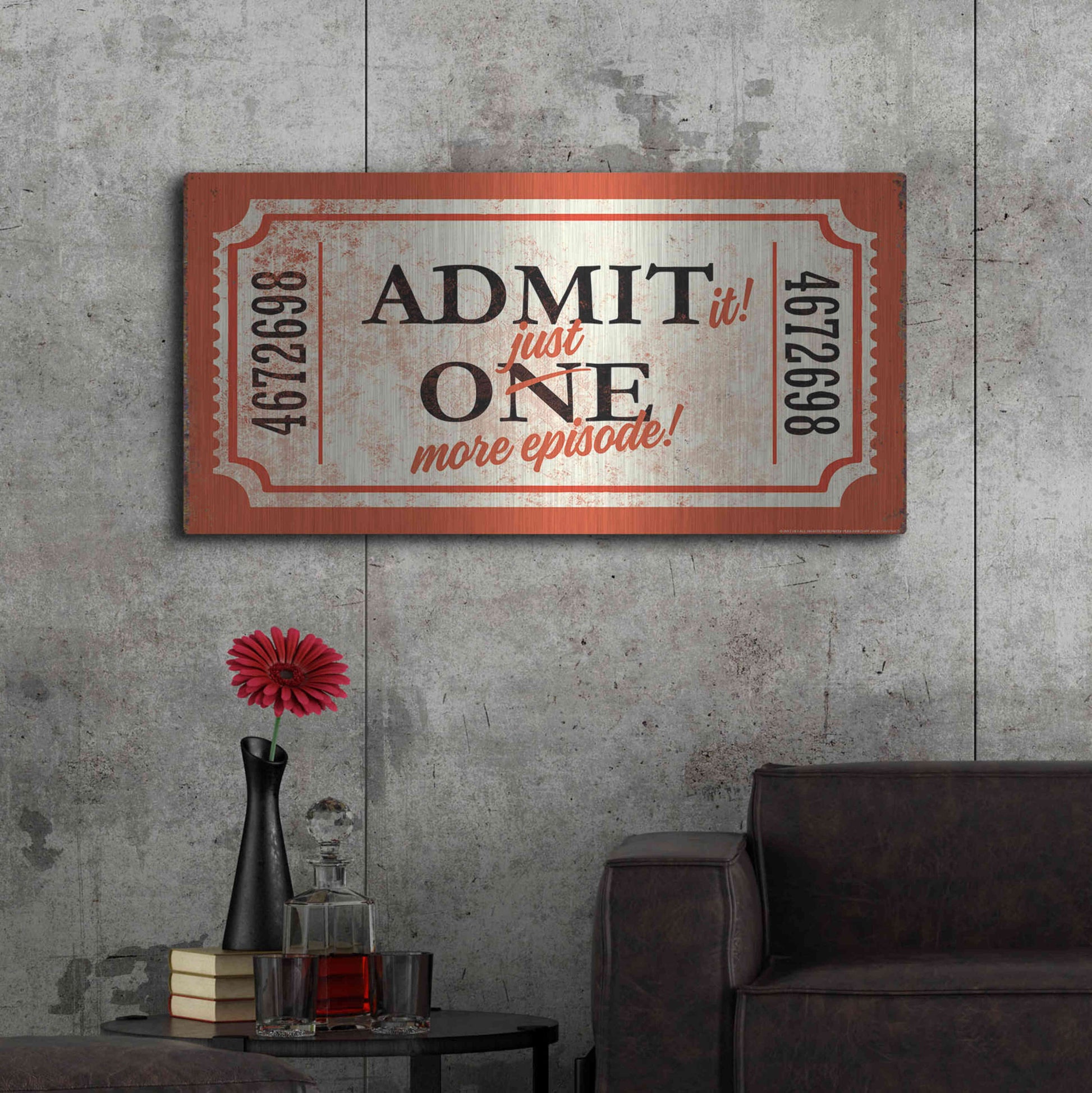 Luxe Metal Art 'Just One More' by JJ Brando, Metal Wall Art,48x24