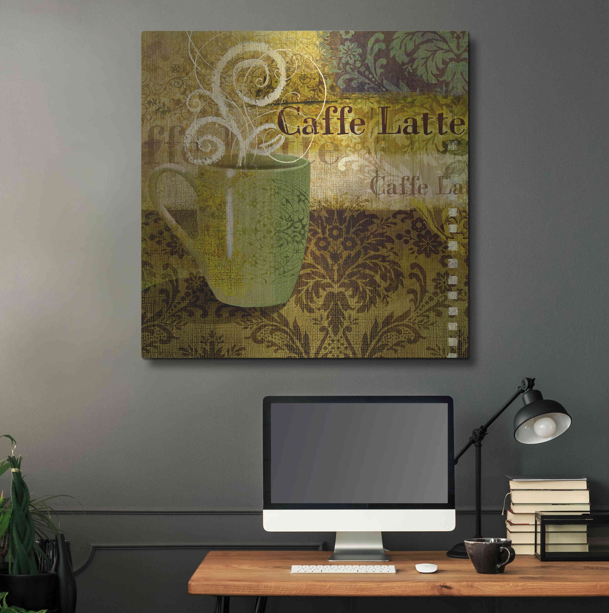 Luxe Metal Art 'Coffee 1 Latte' by Viv Eisner, Metal Wall Art,36x36