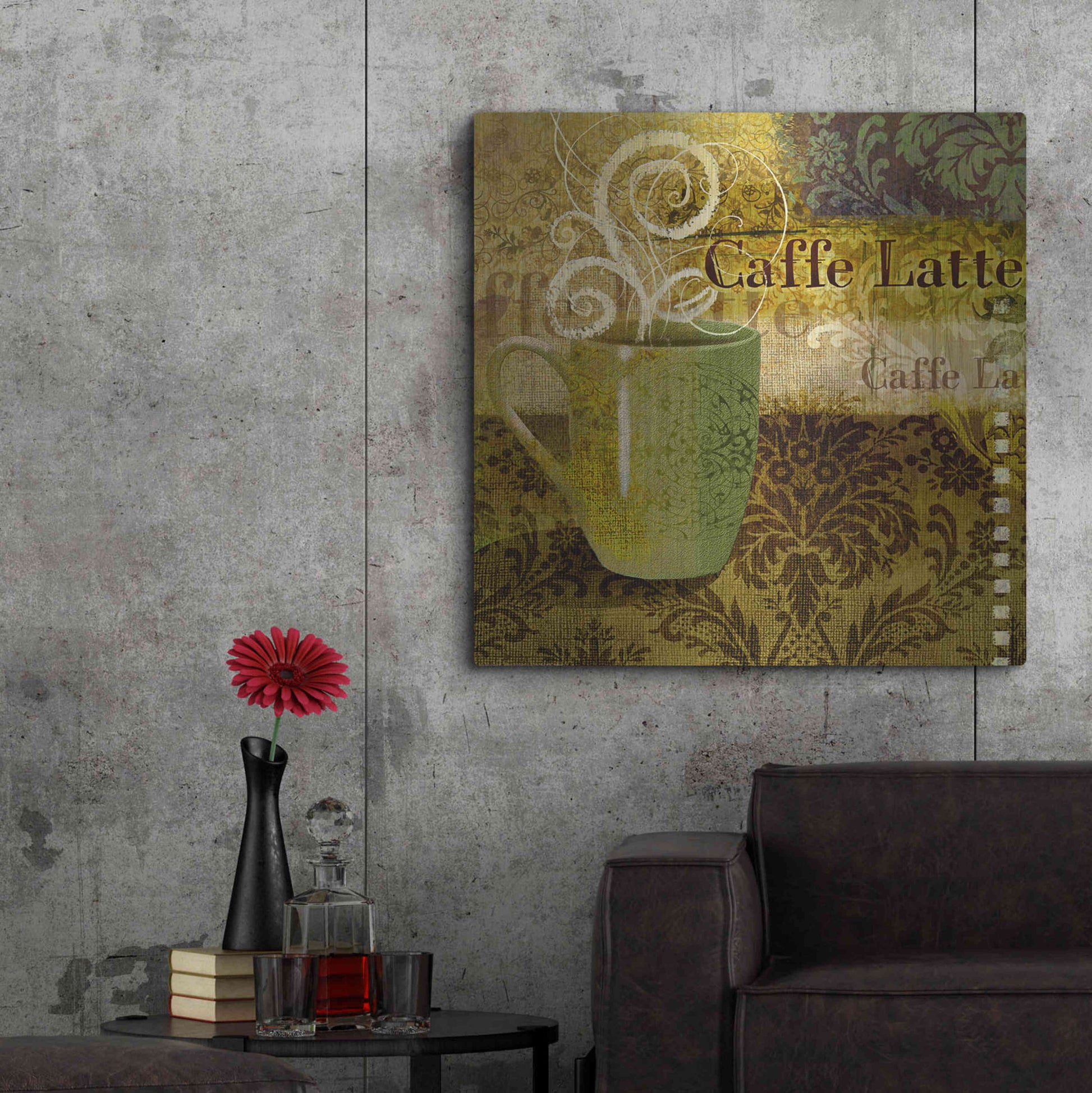 Luxe Metal Art 'Coffee 1 Latte' by Viv Eisner, Metal Wall Art,36x36