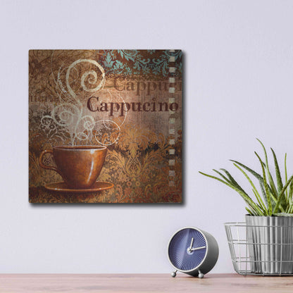 Luxe Metal Art 'Coffee 2 Cappuccino' by Viv Eisner, Metal Wall Art,12x12