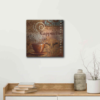 Luxe Metal Art 'Coffee 2 Cappuccino' by Viv Eisner, Metal Wall Art,12x12