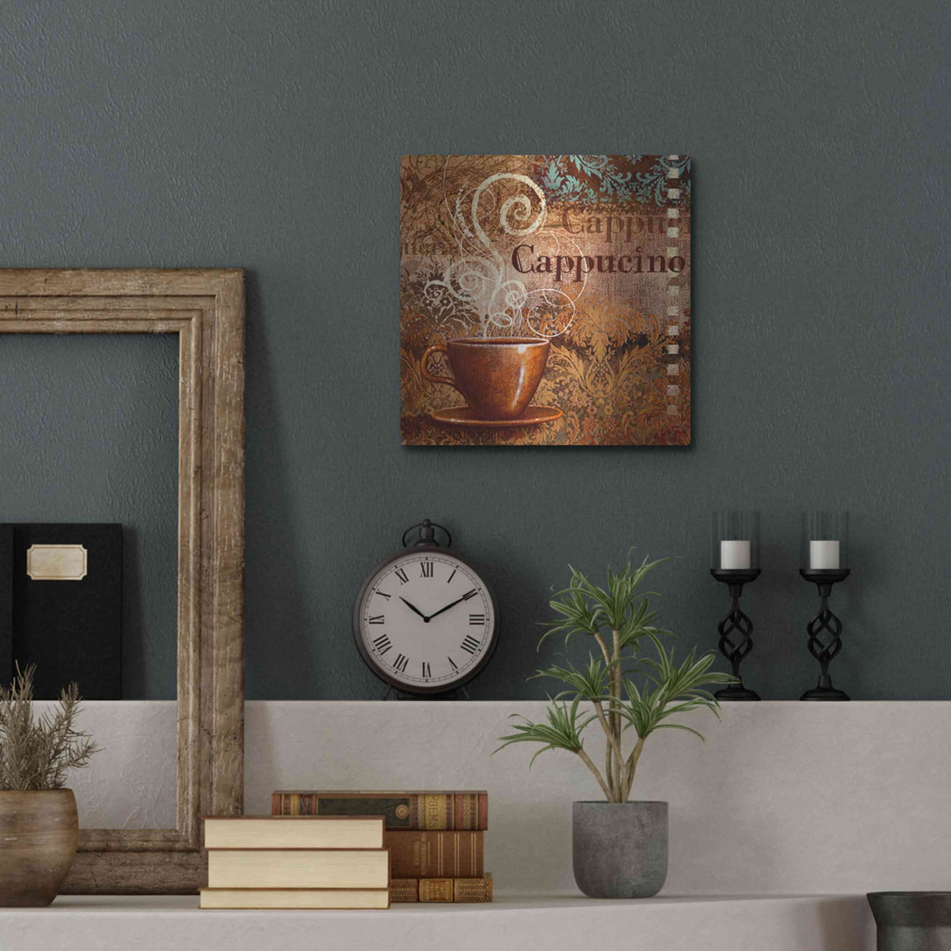 Luxe Metal Art 'Coffee 2 Cappuccino' by Viv Eisner, Metal Wall Art,12x12