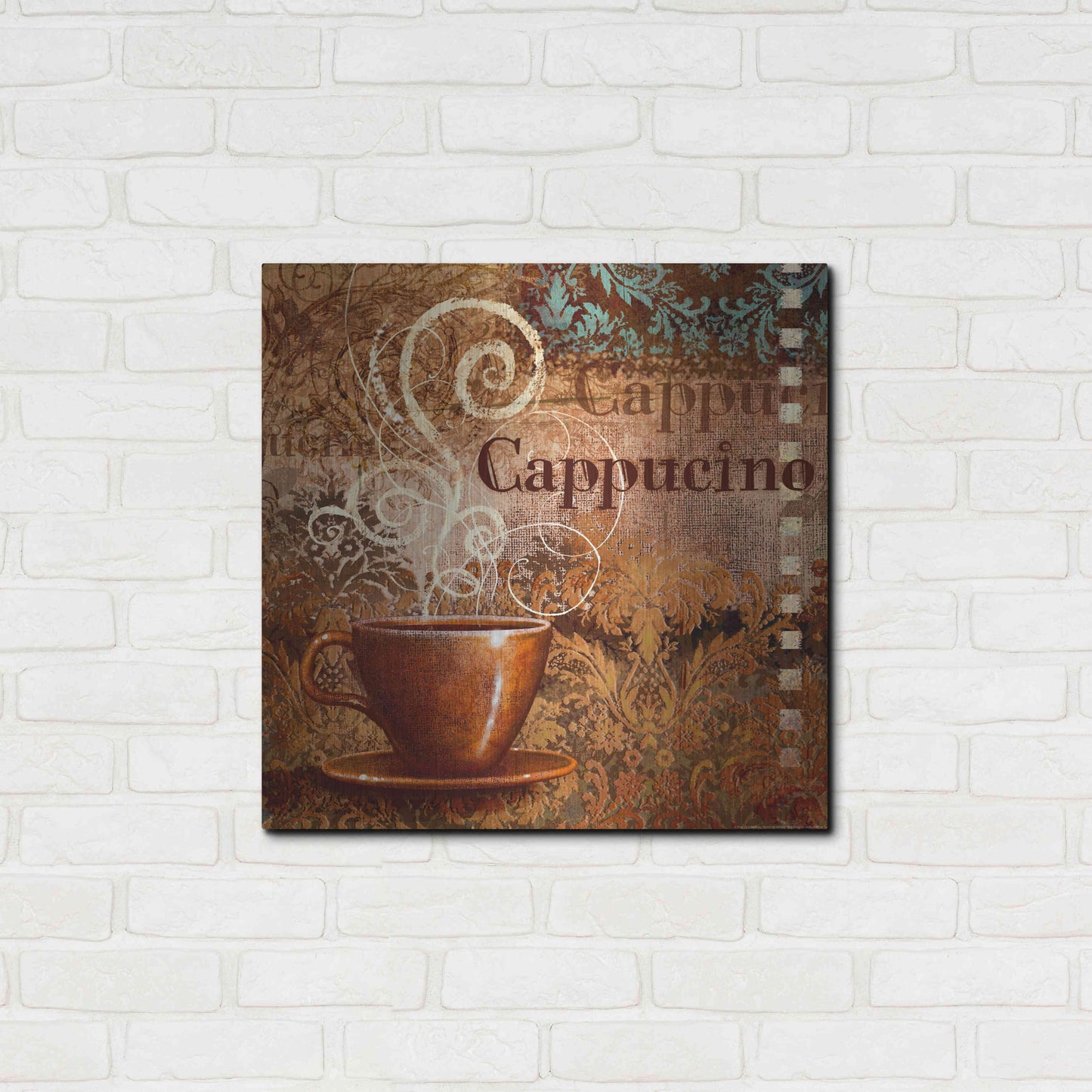 Luxe Metal Art 'Coffee 2 Cappuccino' by Viv Eisner, Metal Wall Art,24x24