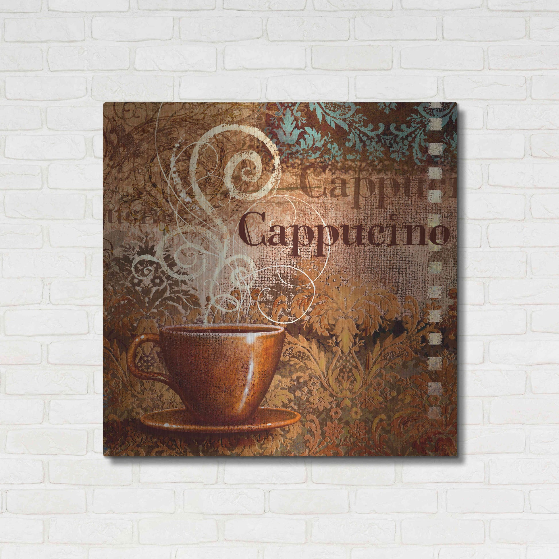 Luxe Metal Art 'Coffee 2 Cappuccino' by Viv Eisner, Metal Wall Art,36x36