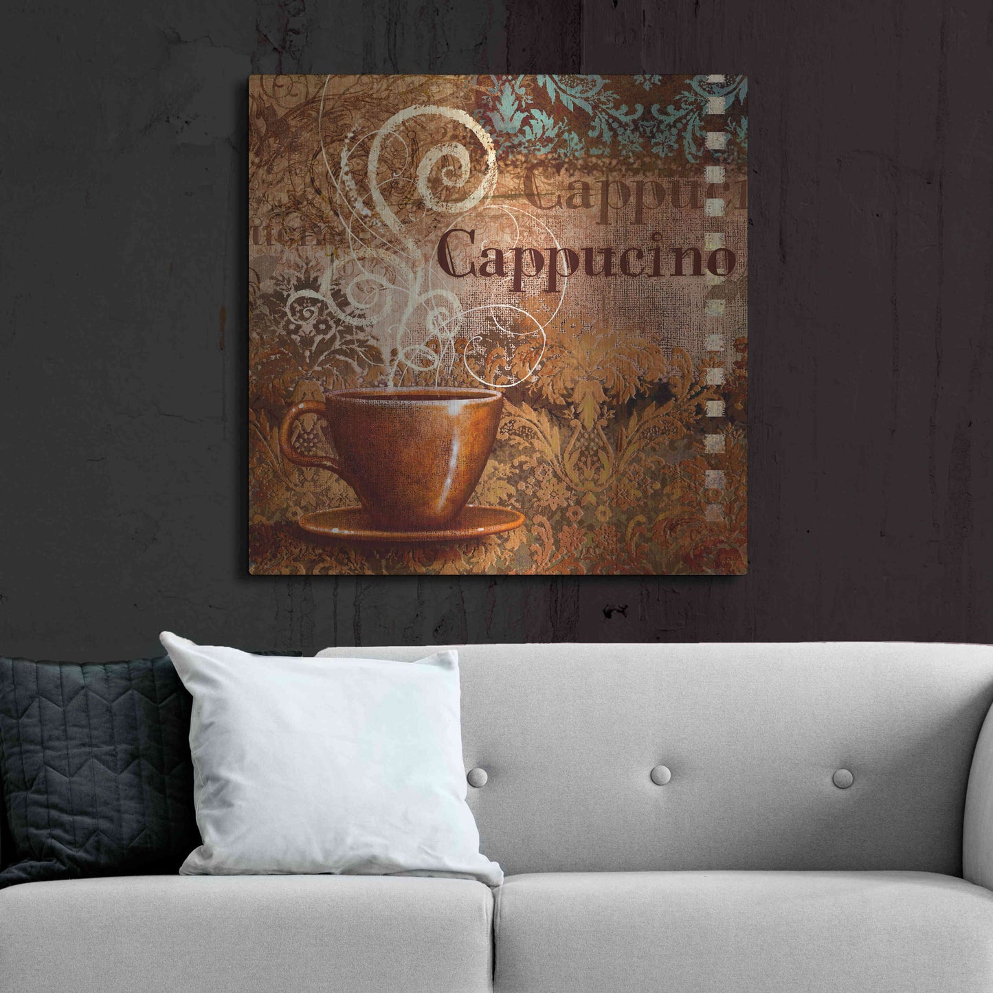 Luxe Metal Art 'Coffee 2 Cappuccino' by Viv Eisner, Metal Wall Art,36x36