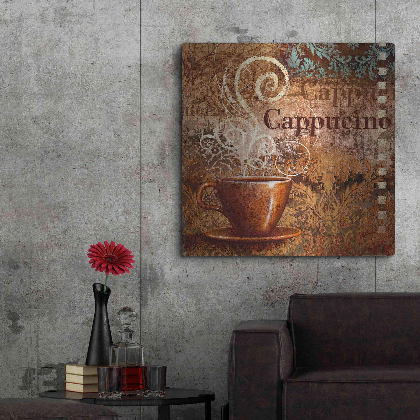 Luxe Metal Art 'Coffee 2 Cappuccino' by Viv Eisner, Metal Wall Art,36x36