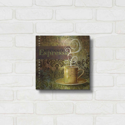 Luxe Metal Art 'Coffee 3 Espresso' by Viv Eisner, Metal Wall Art,12x12