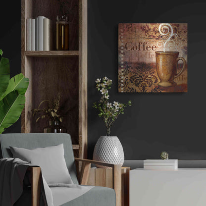 Luxe Metal Art 'Coffee 4 Coffee' by Viv Eisner, Metal Wall Art,24x24