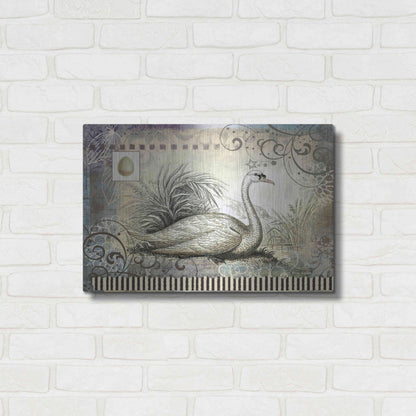 Luxe Metal Art 'Swan' by Viv Eisner, Metal Wall Art,24x16