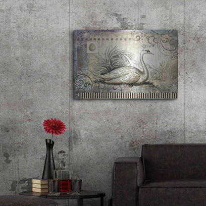 Luxe Metal Art 'Swan' by Viv Eisner, Metal Wall Art,36x24