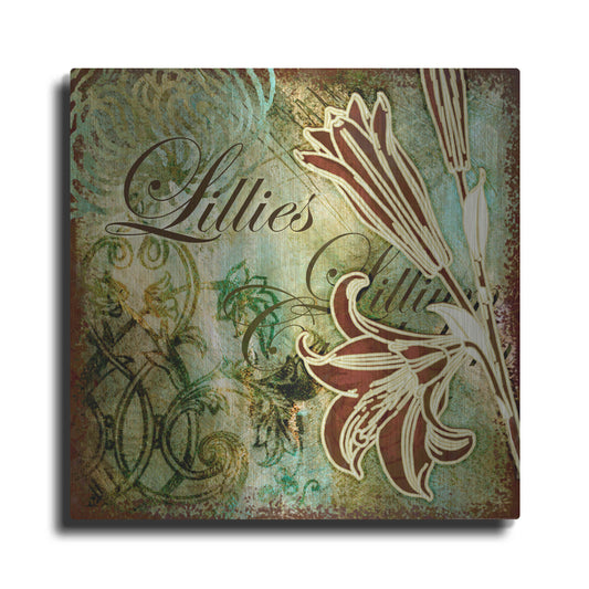 Luxe Metal Art 'Lilies 1' by Viv Eisner, Metal Wall Art