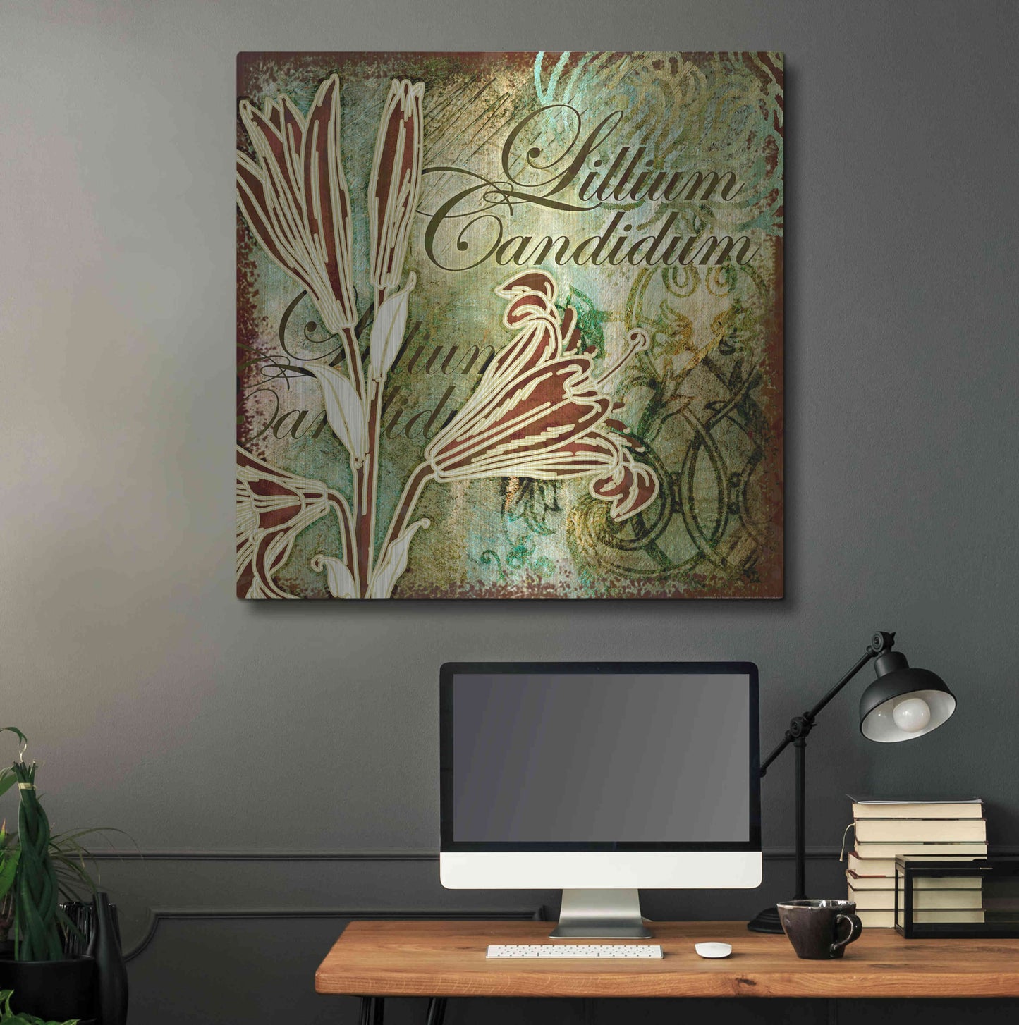 Luxe Metal Art 'Lilies 2' by Viv Eisner, Metal Wall Art,36x36