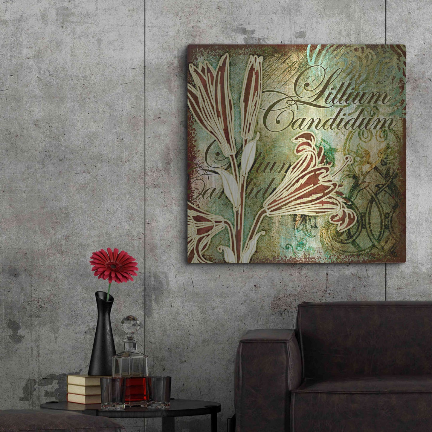 Luxe Metal Art 'Lilies 2' by Viv Eisner, Metal Wall Art,36x36