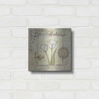 Luxe Metal Art 'Word 3 Believe' by Viv Eisner, Metal Wall Art,12x12