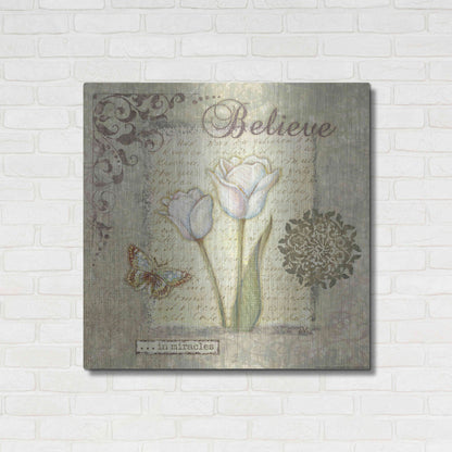 Luxe Metal Art 'Word 3 Believe' by Viv Eisner, Metal Wall Art,36x36