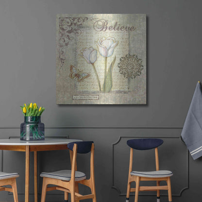 Luxe Metal Art 'Word 3 Believe' by Viv Eisner, Metal Wall Art,36x36