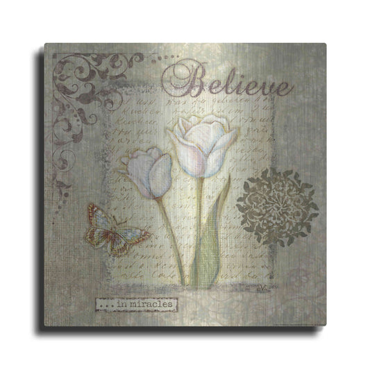 Luxe Metal Art 'Word 3 Believe' by Viv Eisner, Metal Wall Art