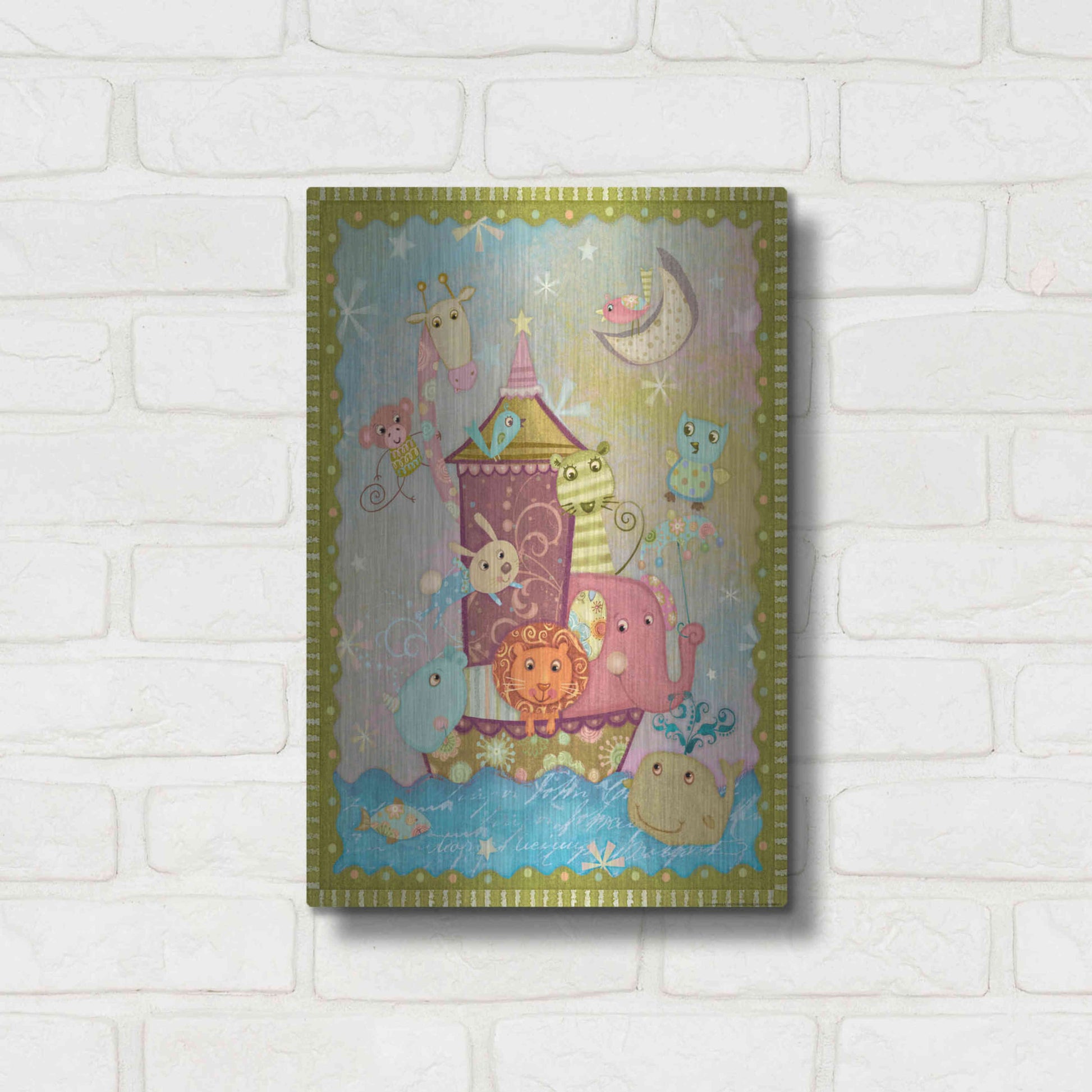 Luxe Metal Art 'Ark 1' by Viv Eisner, Metal Wall Art,12x16