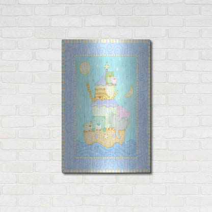 Luxe Metal Art 'Ark 2 Blue' by Viv Eisner, Metal Wall Art,24x36