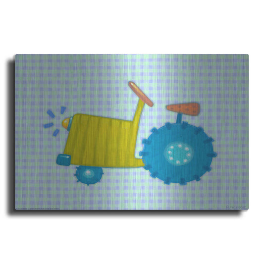 Luxe Metal Art 'Blue Tractor' by Viv Eisner, Metal Wall Art