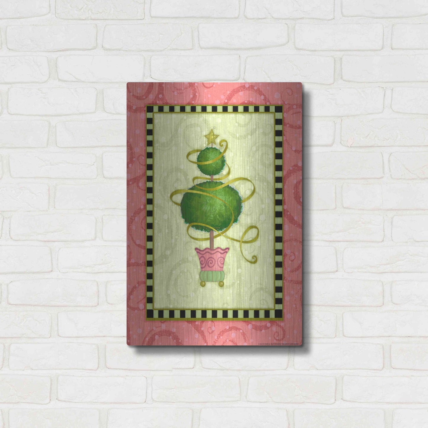 Luxe Metal Art 'Holiday Tree 1' by Viv Eisner, Metal Wall Art,16x24