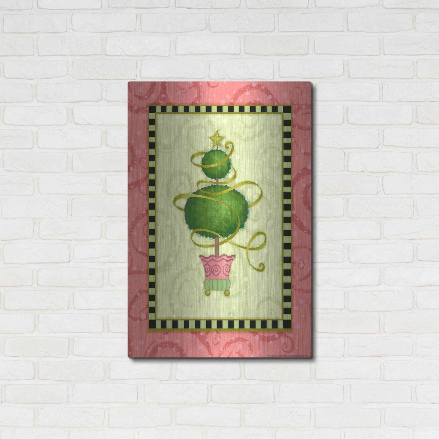 Luxe Metal Art 'Holiday Tree 1' by Viv Eisner, Metal Wall Art,24x36