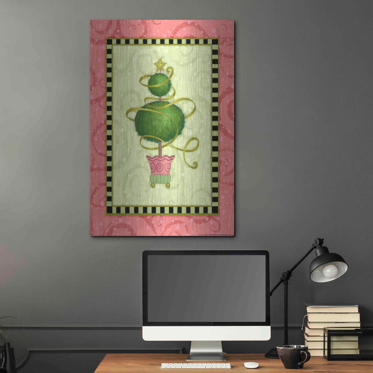 Luxe Metal Art 'Holiday Tree 1' by Viv Eisner, Metal Wall Art,24x36