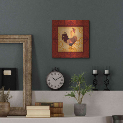 Luxe Metal Art 'Rooster 1' by Viv Eisner, Metal Wall Art,12x12