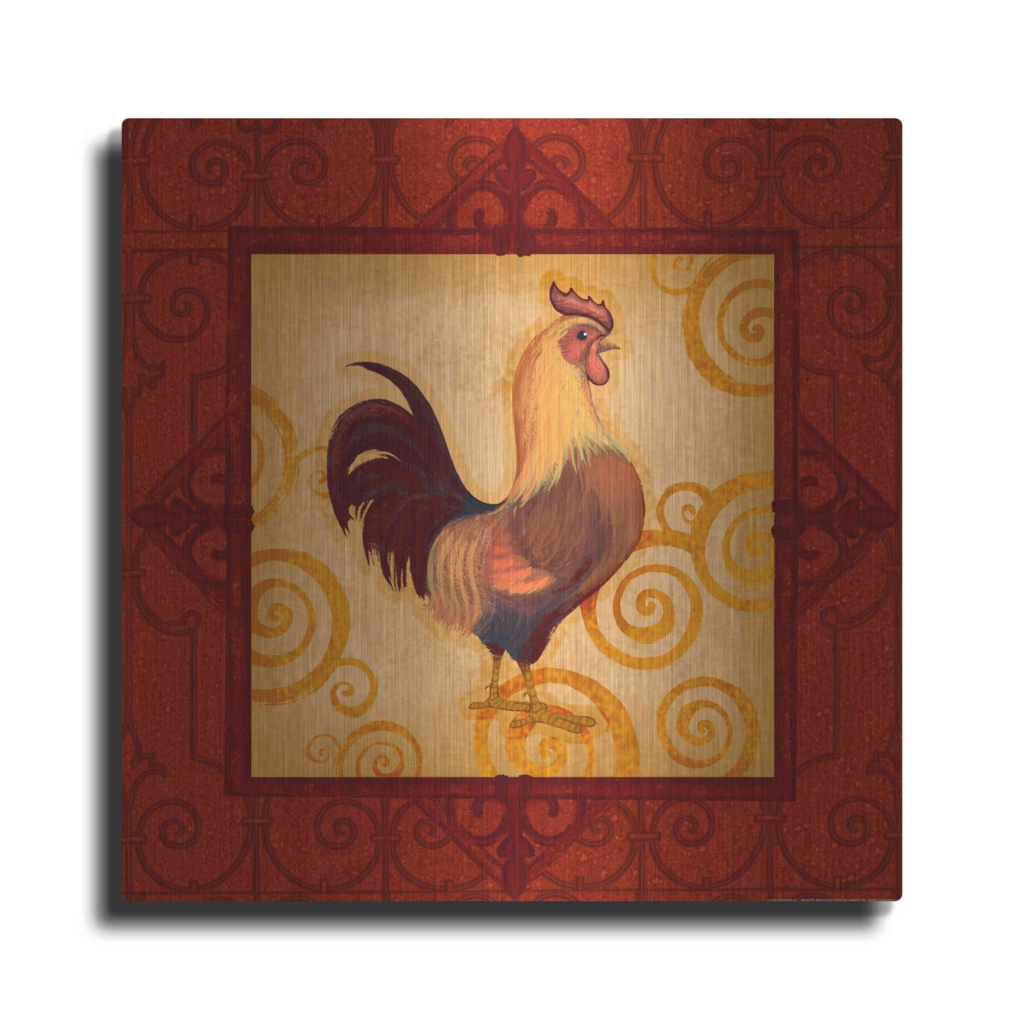 Luxe Metal Art 'Rooster 1' by Viv Eisner, Metal Wall Art