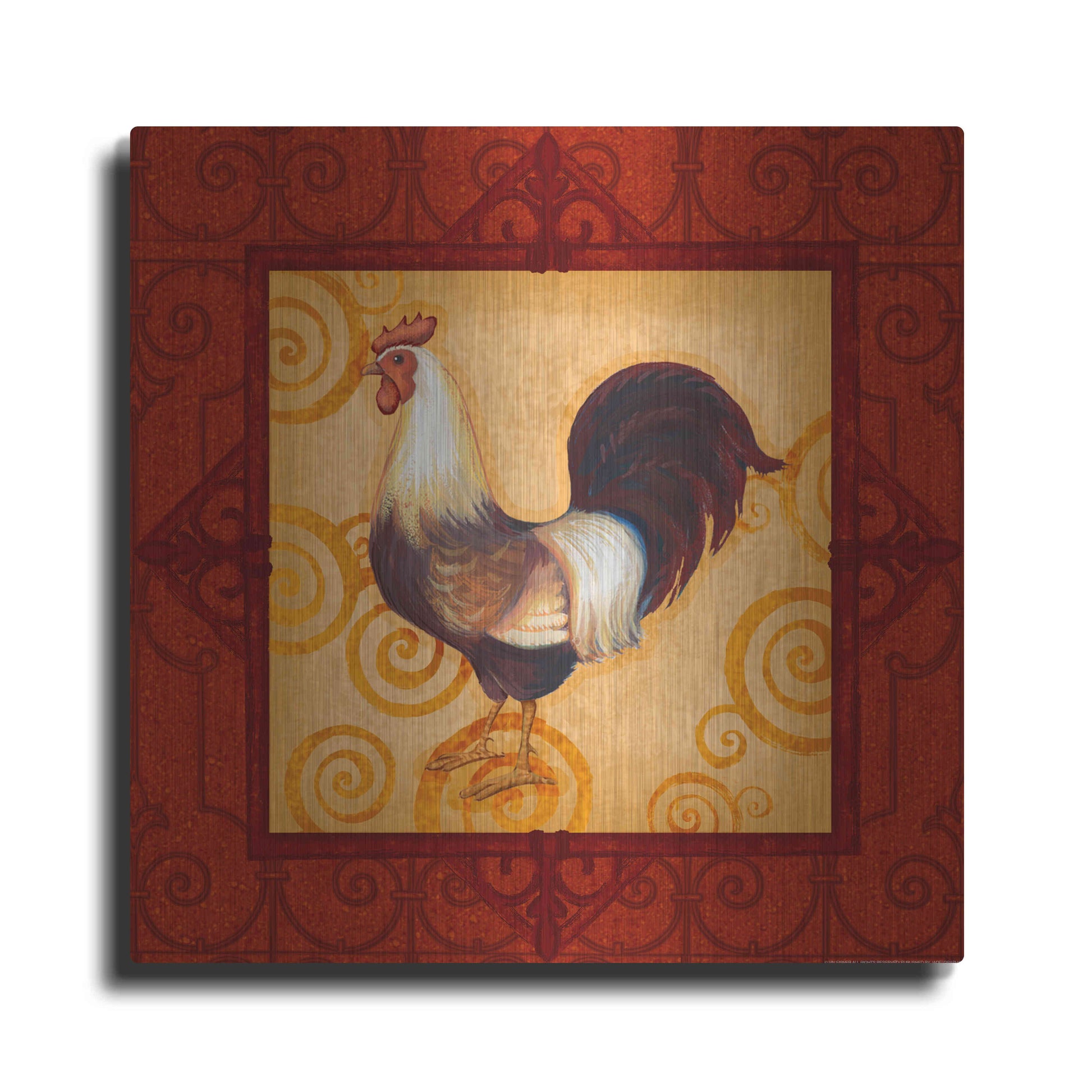 Luxe Metal Art 'Rooster 2' by Viv Eisner, Metal Wall Art