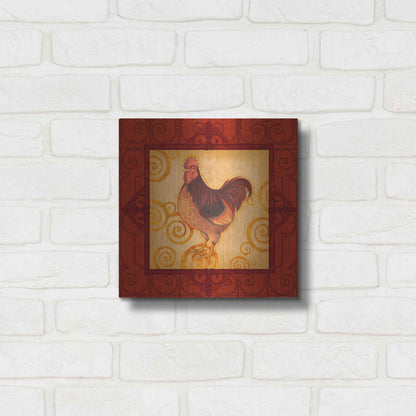 Luxe Metal Art 'Rooster 3' by Viv Eisner, Metal Wall Art,12x12