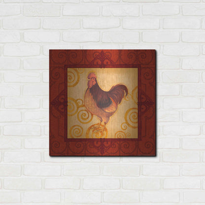 Luxe Metal Art 'Rooster 3' by Viv Eisner, Metal Wall Art,24x24