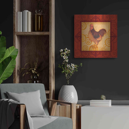 Luxe Metal Art 'Rooster 3' by Viv Eisner, Metal Wall Art,24x24