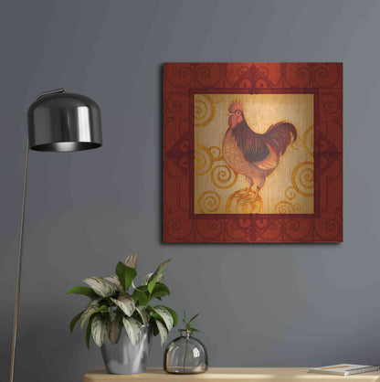 Luxe Metal Art 'Rooster 3' by Viv Eisner, Metal Wall Art,24x24
