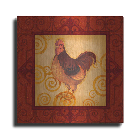 Luxe Metal Art 'Rooster 3' by Viv Eisner, Metal Wall Art