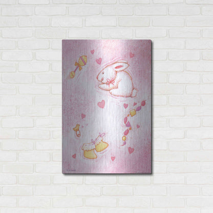 Luxe Metal Art 'Nursery 1 Bunny' by Viv Eisner, Metal Wall Art,24x36