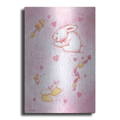 Luxe Metal Art 'Nursery 1 Bunny' by Viv Eisner, Metal Wall Art