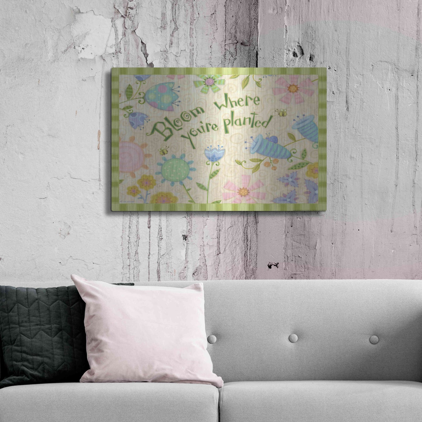 Luxe Metal Art 'Sayings 2 Bloom' by Viv Eisner, Metal Wall Art,36x24