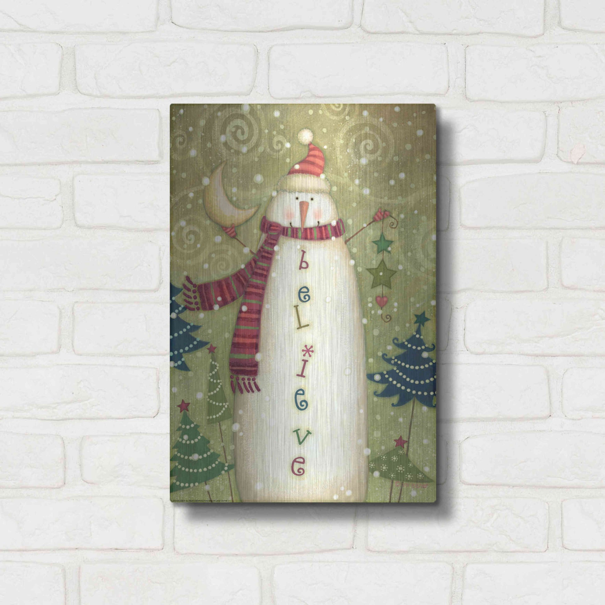 Luxe Metal Art 'Believe 1 Nb' by Viv Eisner, Metal Wall Art,12x16