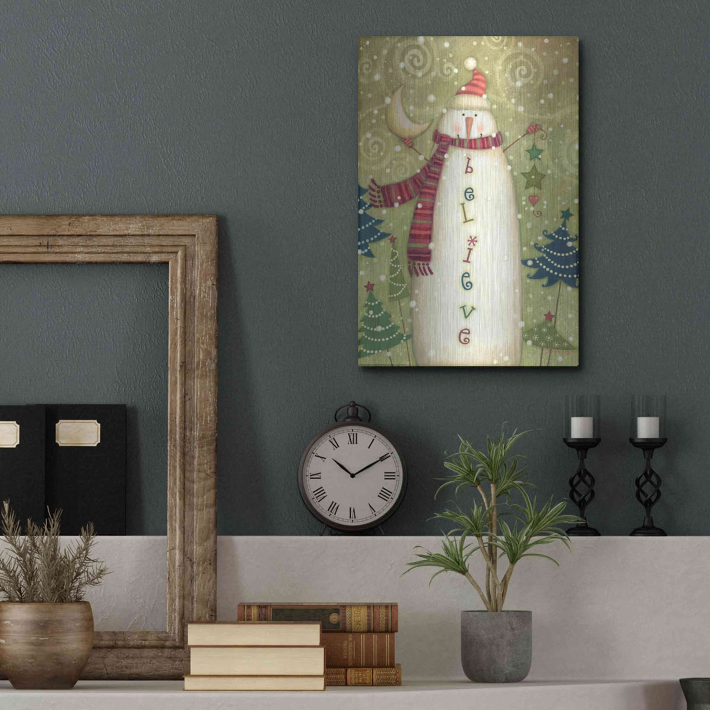 Luxe Metal Art 'Believe 1 Nb' by Viv Eisner, Metal Wall Art,12x16