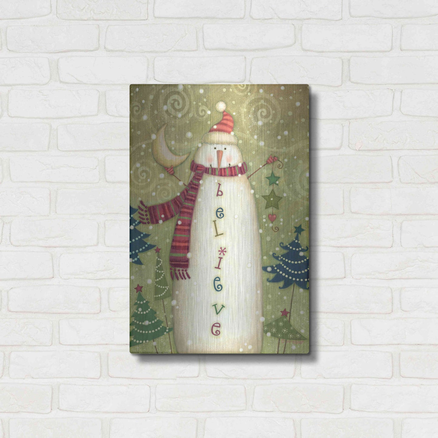 Luxe Metal Art 'Believe 1 Nb' by Viv Eisner, Metal Wall Art,16x24