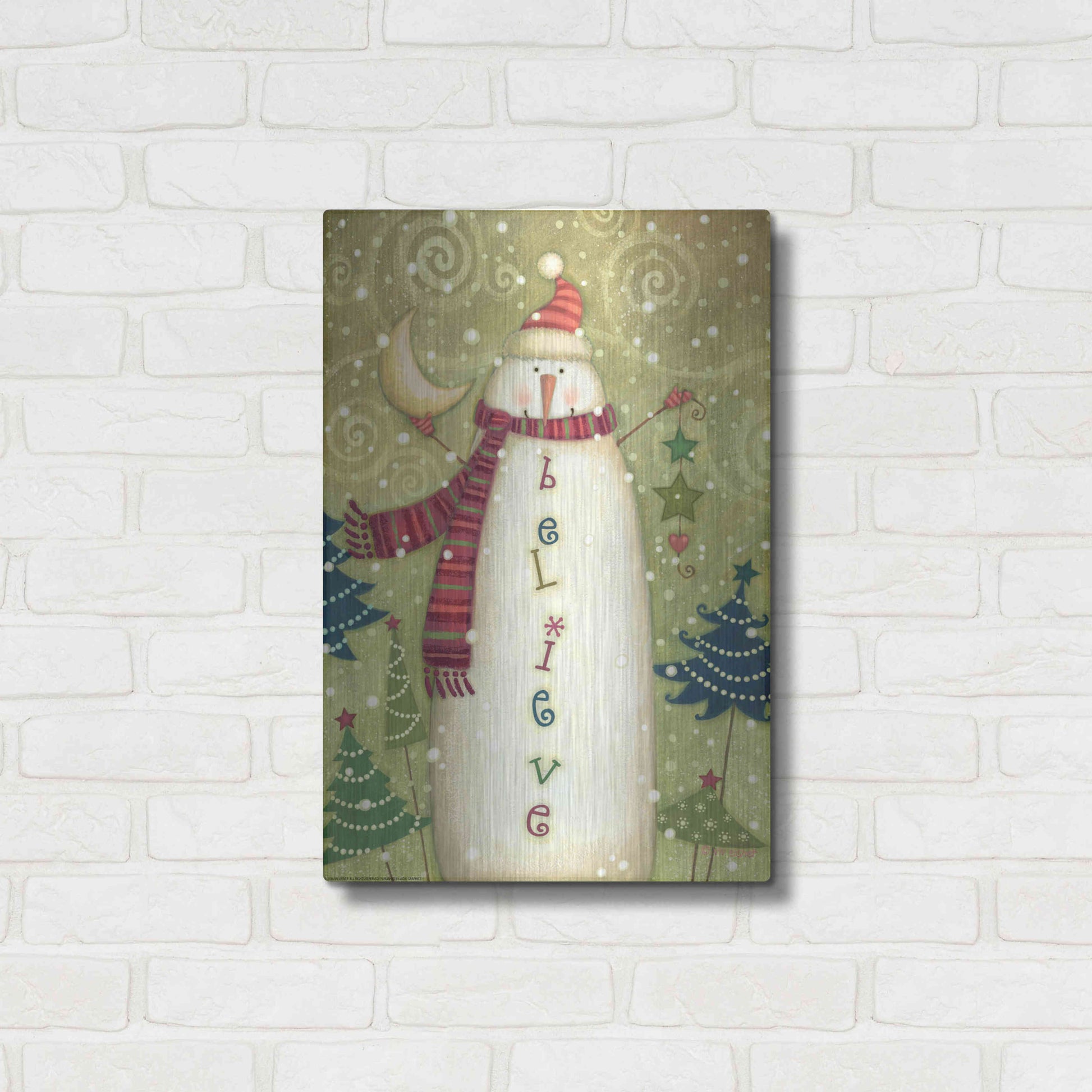 Luxe Metal Art 'Believe 1 Nb' by Viv Eisner, Metal Wall Art,16x24