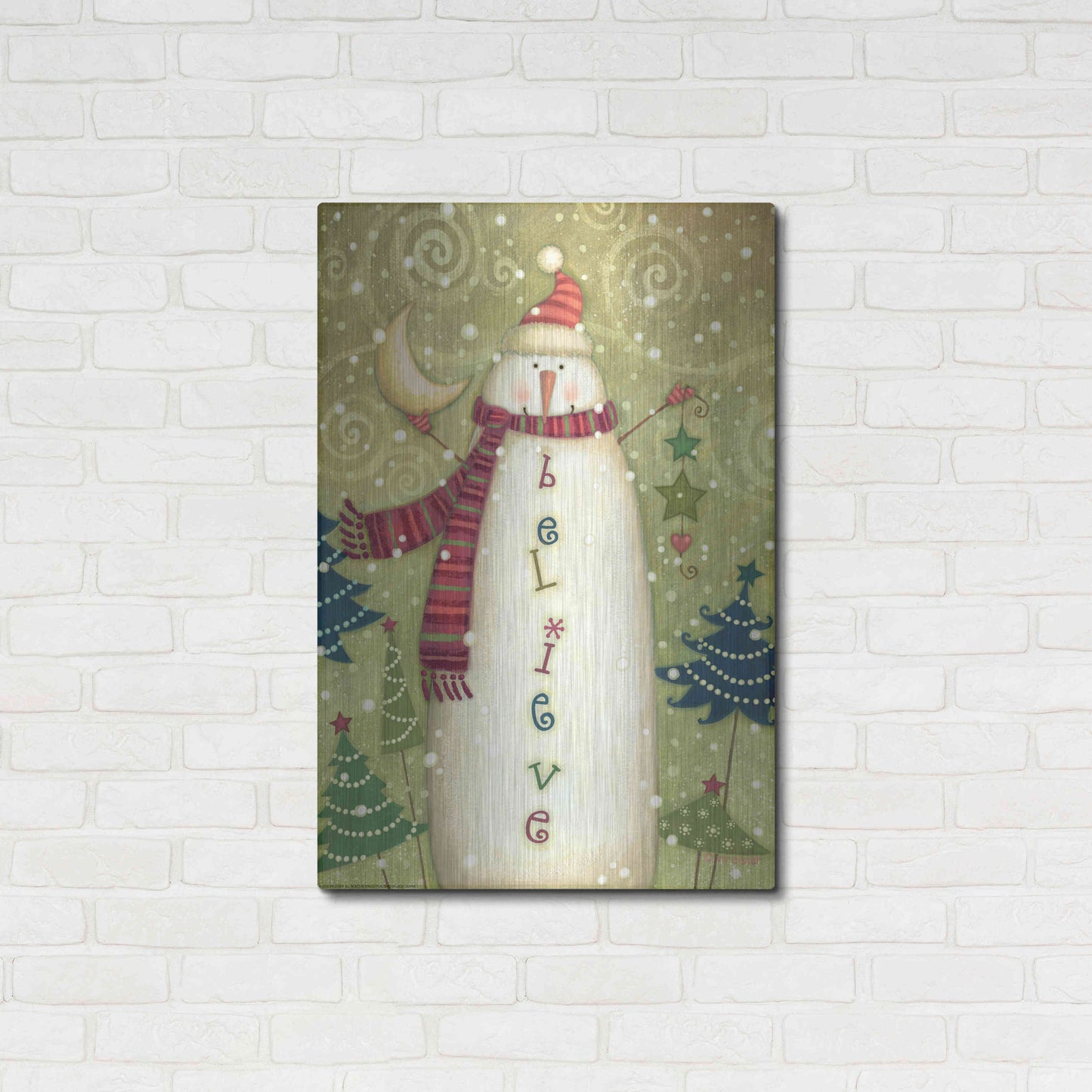 Luxe Metal Art 'Believe 1 Nb' by Viv Eisner, Metal Wall Art,24x36