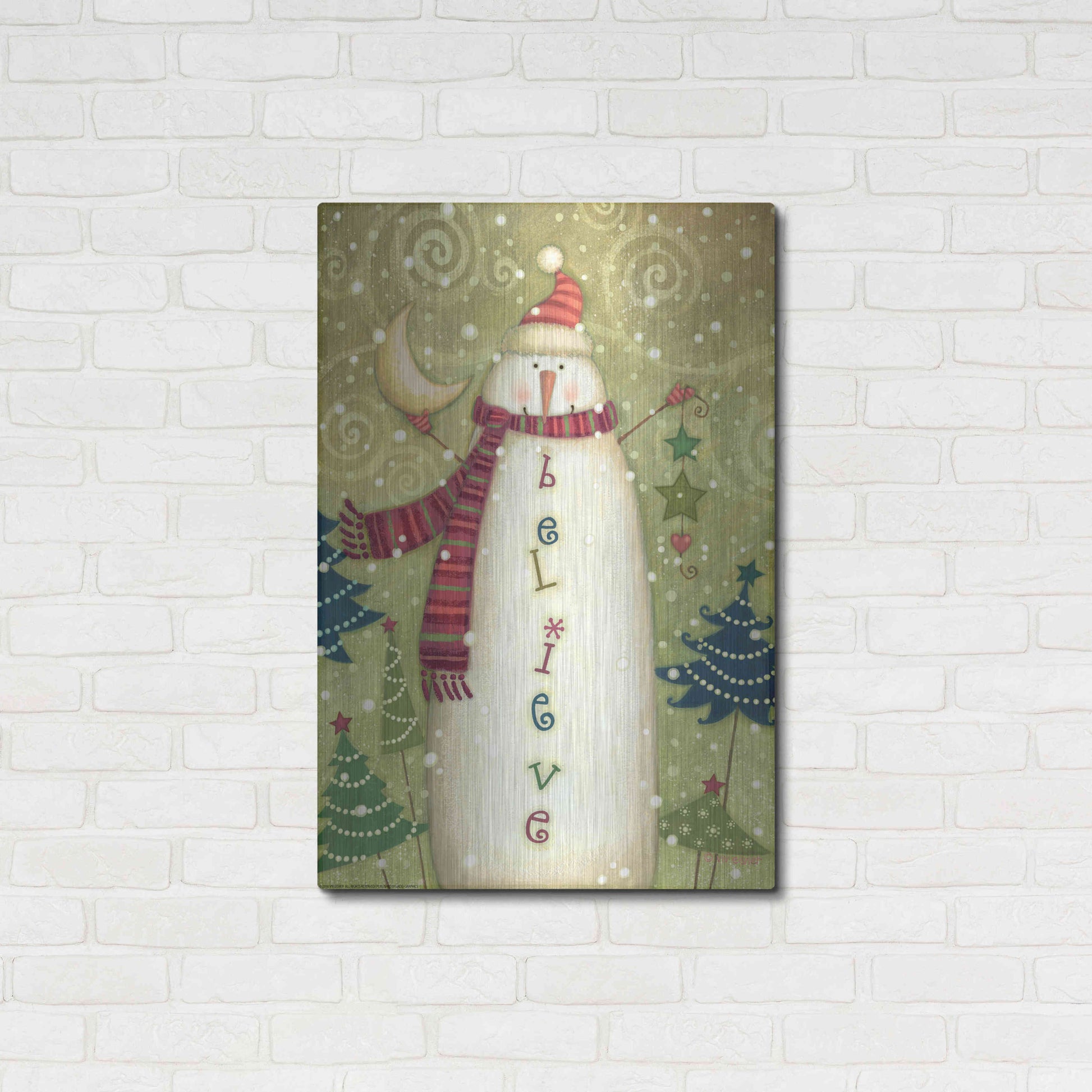 Luxe Metal Art 'Believe 1 Nb' by Viv Eisner, Metal Wall Art,24x36